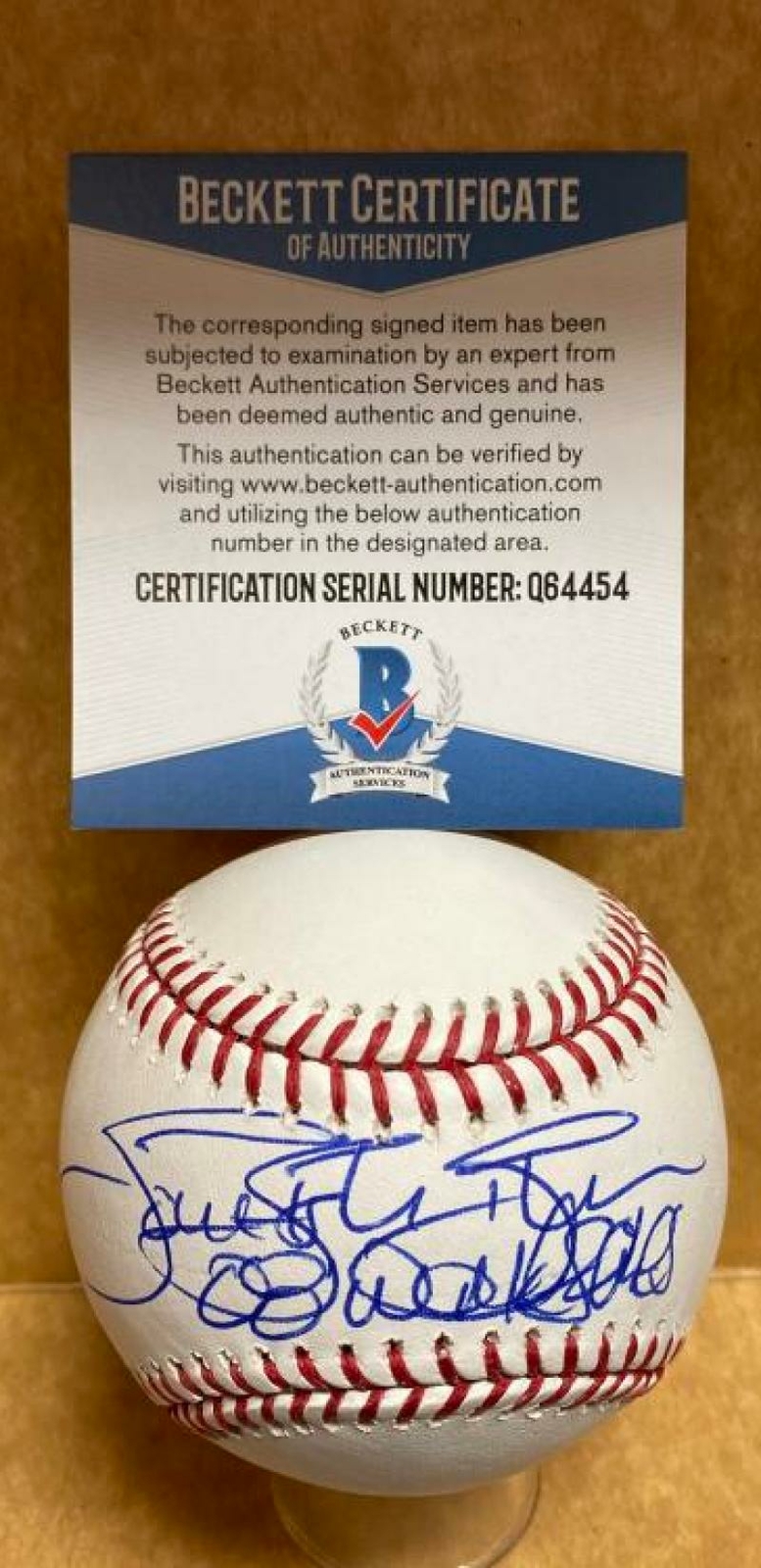 Professional Player Autographed Signed TOM GORDON 08 WORLD CHAMPS PHILLIES AUTO N.L. BASEBALL BECKETT Q64454 