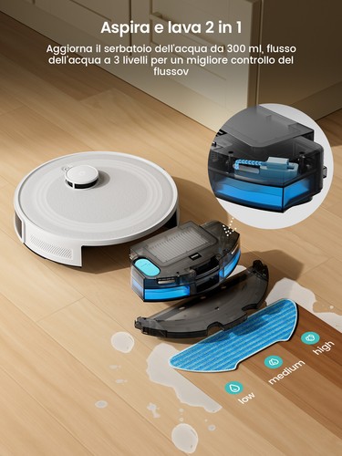 Lefant 5500Pa Robot Aspirapolvere Lavapavimenti Con Mappatura Navigazione Laser - Imagen 2 de 13