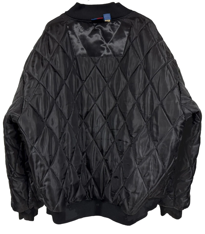 Jaqueta Bombardeiro de Cetim Vintage Y2K Chicago Bulls Vermelha Preta Jordan Masculina 3XL - Imagem 4 de 4