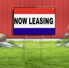 NOW LEASING Real Estate Rental Yard Sign Advertising Business Sign