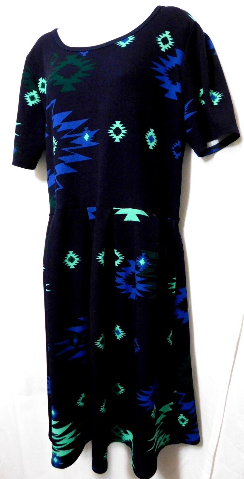 Lularoe Amelia Dress Plus Size 3XL Black Native P… - image 3