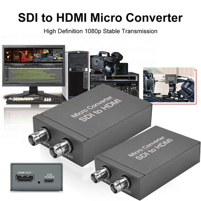 2 ST 1 SDI In to 2 HDMI + SDI Out Mini HD Video Micro Konverter Audio Switcher