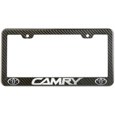 Toyota Camry License Plate Frame Carbon Fiber Look Glossy Plastic