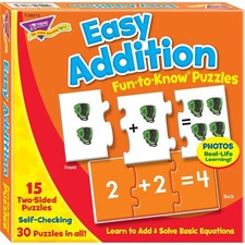 Easy Addition Fun-to-Know  Puzzles, item T-36013  Brand New - Never Opened