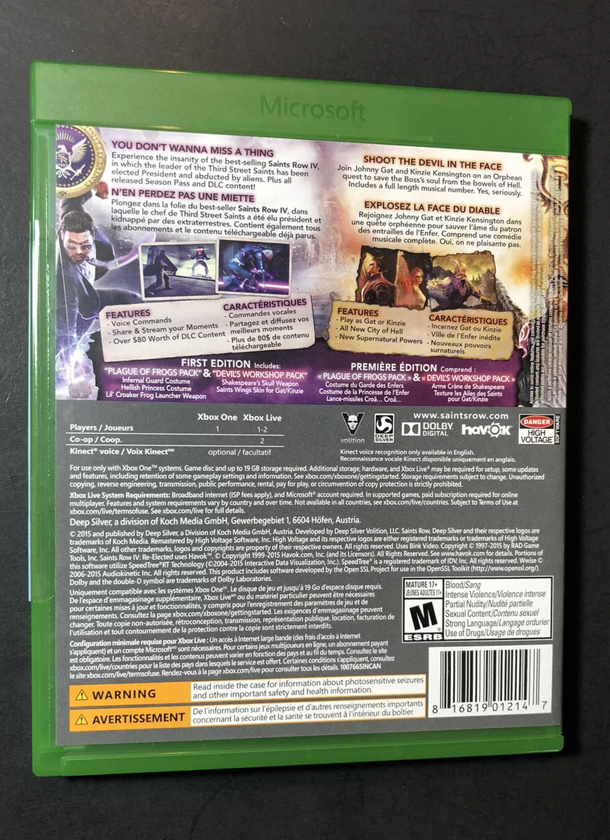 Saints Row IV: Re-Elected & Gat out of Hell Standard Edition Xbox One, Xbox  Series X, Xbox Series S [Digital] G3Q-01301 - Best Buy