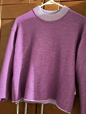 LULULEMON Lavender/Magenta Soft Reversible Double Knit Wool Blend Sz  Sweater