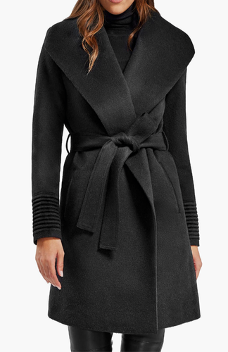 NWOT $1,790 SENTALER (Kate Middleton) Shawl Collar Alpaca/Wool Coat SMALL Black - Picture 3 of 13