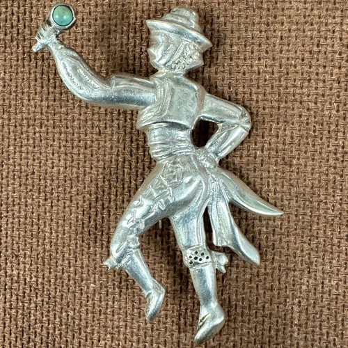 Mexican Sterling Silver Mariachi or Flamenco Dancer Pin, Almost 3" Tall & 22g - Picture 5 of 10
