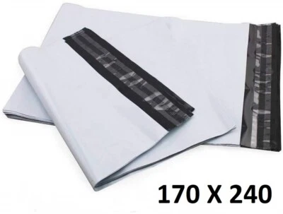 50X Enveloppe Plastique 170x240+40mm Adhésif Blanche Opaque Indéchirable 60u - Photo 1/2