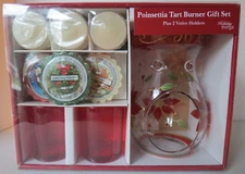 Linens-N-Things Poinsettia Tart Burner Gift Set NIB Plus 2 Votive Holders