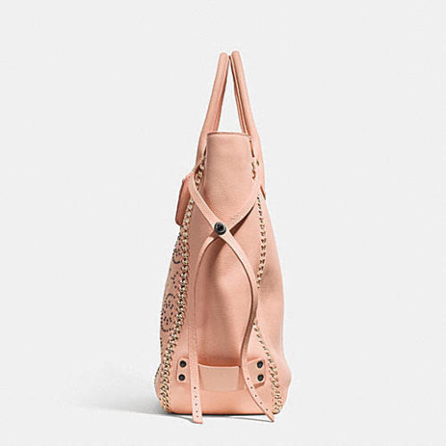 NWT Coach Whiplash Studded Tatum Tote F34771 Light Gold