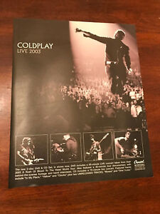 03 Vintage 10x12 Album Promo B W Print Ad For Coldplay Live Concert 13 Ebay