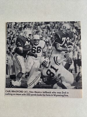 Carl Bradford New Mexico Lobos vs Wyoming 1966 S&S Football Pictorial CO Panel