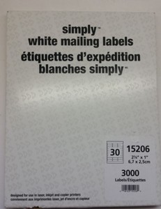 white mailing labels