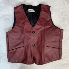 Apache Leather burgundy vest for toddler