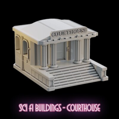 Sci Fi Gerichtsgebäude Tischplatte Gelände Landschaft 28mm 32mm 3D gedruckt