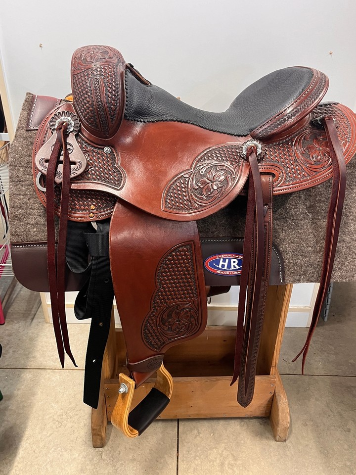 Western Horse Saddle Endurance Hand cuir avec siège souple