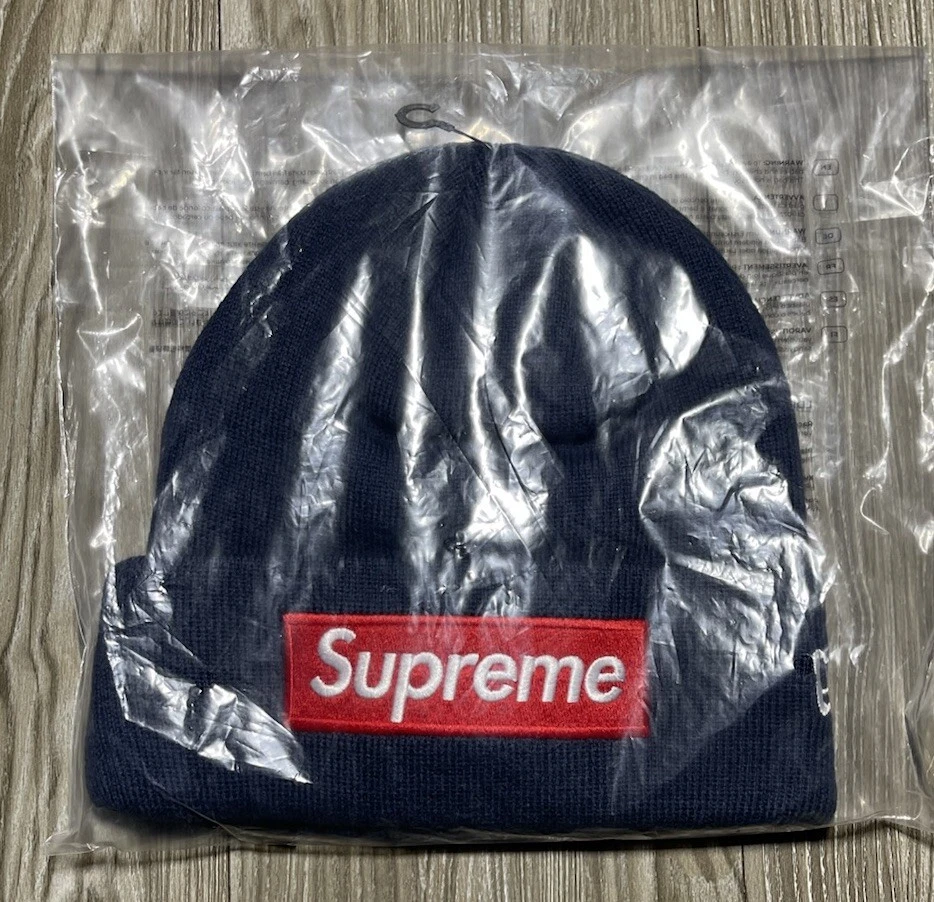 Supreme New Era Box Logo Beanie Navy FW24 Supreme New York 2024 Neuf