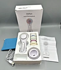 Facial Cleansing Brush Red Blue LED Light Skin Care Device Rechargeable