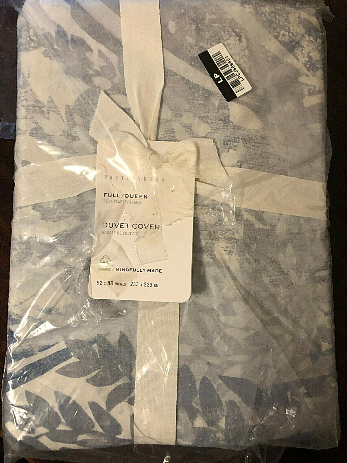 Pottery Barn LAYLA PALM Organic F/Q Full/Queen Duvet Cover Blue eBay