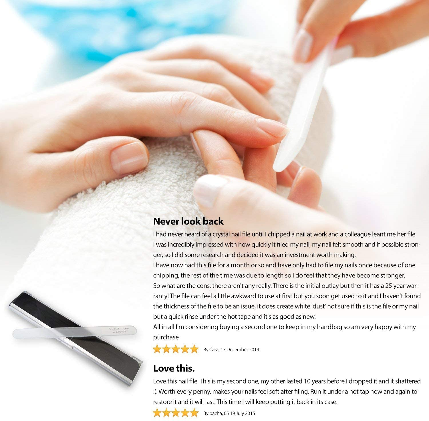 LEIGHTON DENNY Crystal Nail File in Aluminimum Case eBay