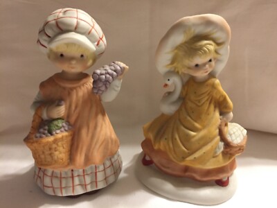 Heartline Megan and Friends Two ceramic porcelain girl figurines VINTAGE