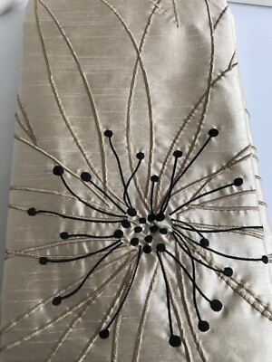 NEW-5 pc. Contemporary Embroidered Curtains, Window Treatment (84in x 54in ea)