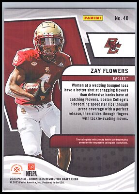 2023 Chronicles- Revolution #40 Zay Flowers | eBay