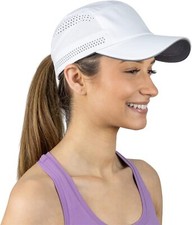 TrailHeads Women's Running Hat  Recycled Sports Cap One Size, White