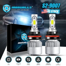 Pair HB5 9007 LED Headlight Conversion Kit Bulbs High Low Beam White 6000K Lamps