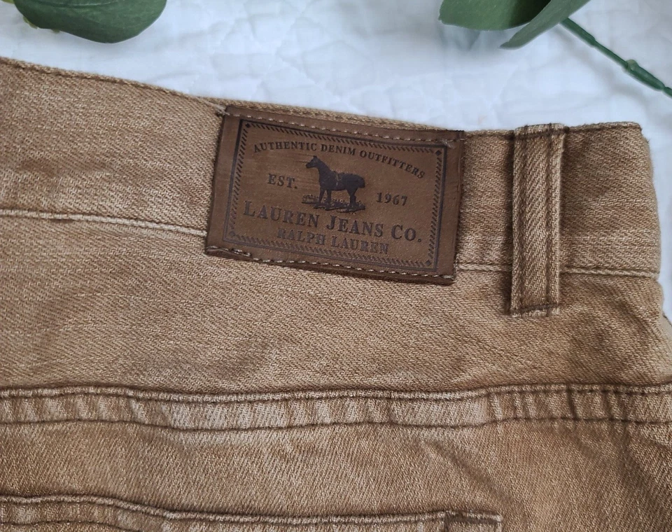 VTG Lauren Jeans Co Ralph Lauren Womens Brown Pants Size 14W Beading - Image 2 of 4
