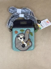 New Chala Sloth Crossbody Cellphone RFID Removeable Straps Travel