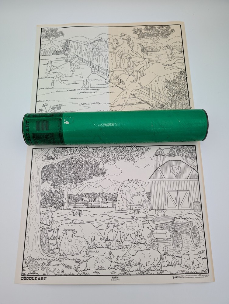 Vintage 1982 Doodle Art Posters Set of 2 - 11