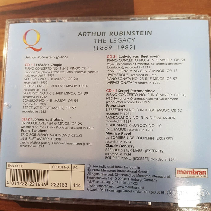 ARTHUR RUBINSTEIN: Quadromania - The Legacy    > EX/EX(4CD) - Bild 4 von 4