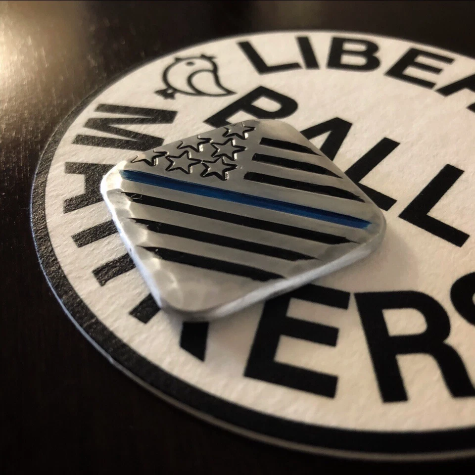 LIBERTY BALL MARKERS THIN BLUE LINE! Hand Made Custom Aluminum Golf Ball Marker!