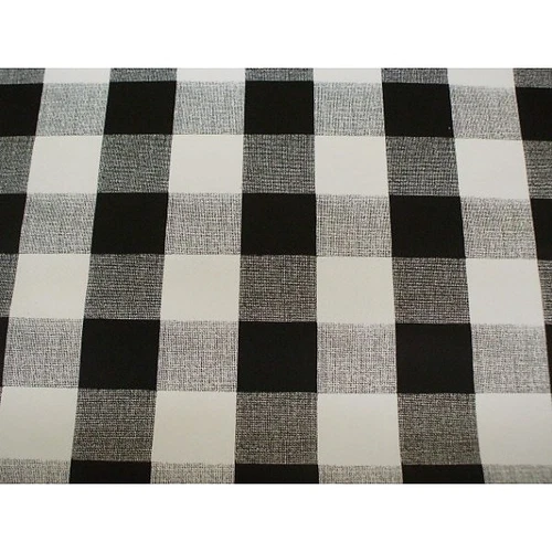 BLACK WHITE PLAIN GINGHAM CHECK PVC VINYL OIL CLOTH TABLE PROTECTOR DINING COVER
