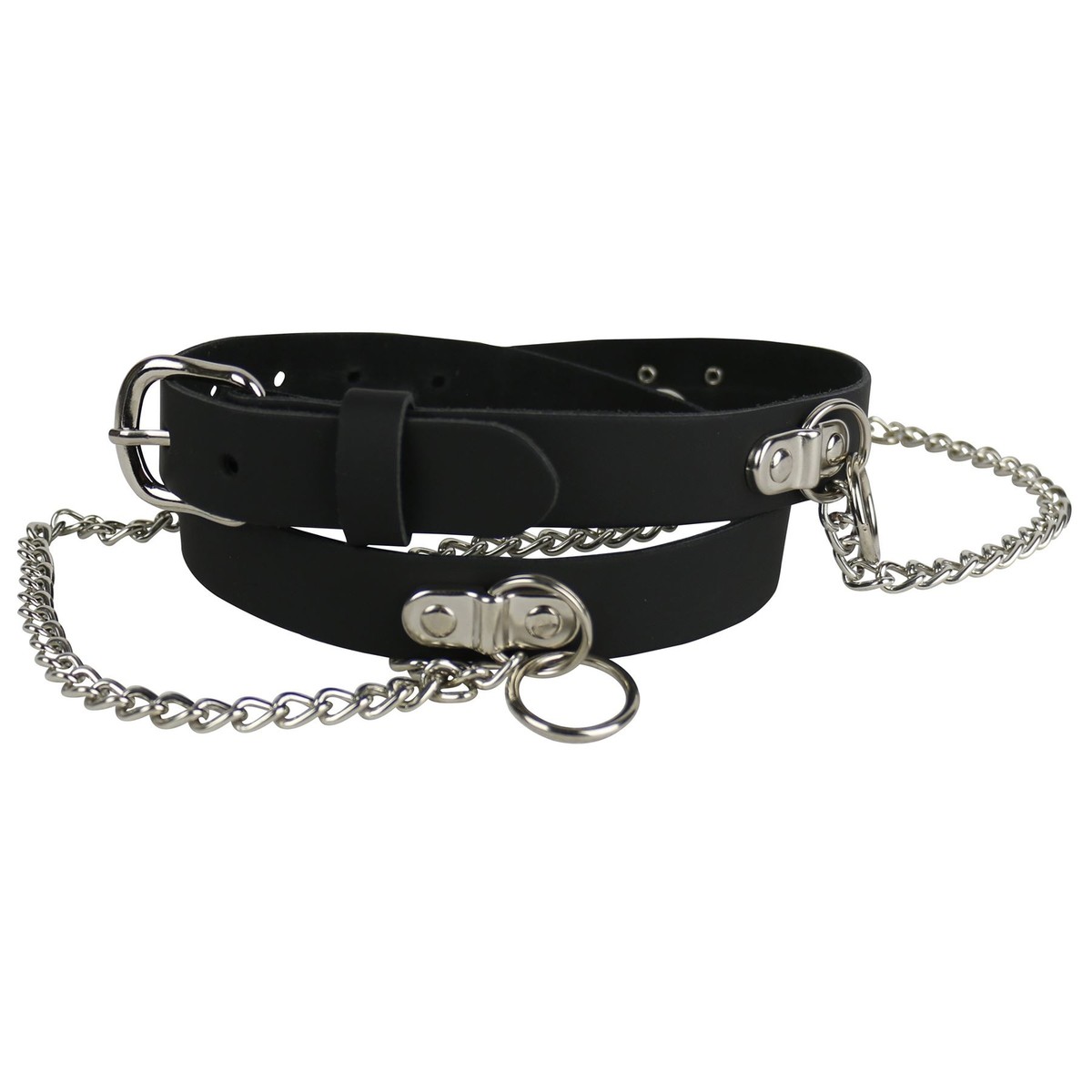 25mm Handle Plate Ring W/Chain SID Leather Gothic Studded Jean