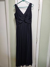 "Alex Evenings" Navy Blue Sleeveless Formal Full Length Dress Size 12