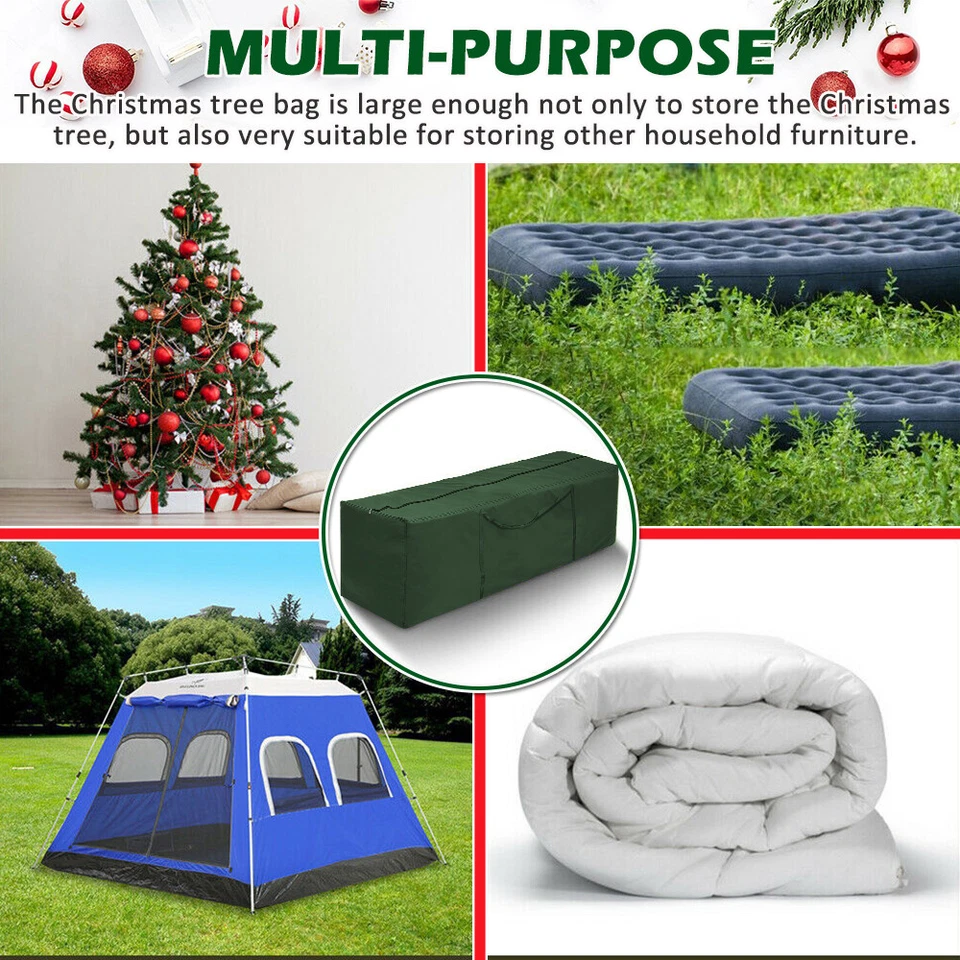 Large Christmas Tree Storage Bag Fits Up to 9FT Zipper Container Box w/Handles - Image 2 of 4