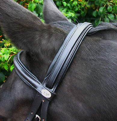 Brauenband FSS VERKAUF Komfort gepolstertes Leder erhöht 5/8'' PONY COB VOLL XFS ZUG NEU
