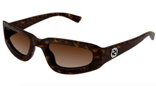 Gucci GG1787S-002 Rectangular Havana Acetate Sunglasses with Brown Gradient Lens