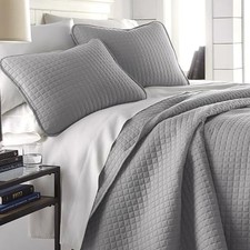 Twin Quilt Bedding Set, Soft Microfiber Coverlet Twin / Twin XL 11 - Grey