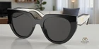 PRADA PR 14WS 09Q5S0 Cat Eye Black/Talc Dark Grey 52 mm Women's Sunglasses