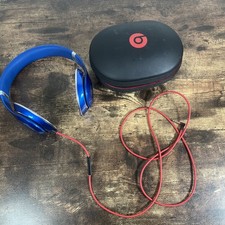 Beats by Dr. Dre Studio WIRED B0500 Headphones Metallic Blue Needs Ear Pads