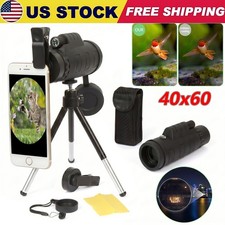 40X60 Zoom Optical HD Lens Monocular Telescope  Tripod  Clip for Cell Phone