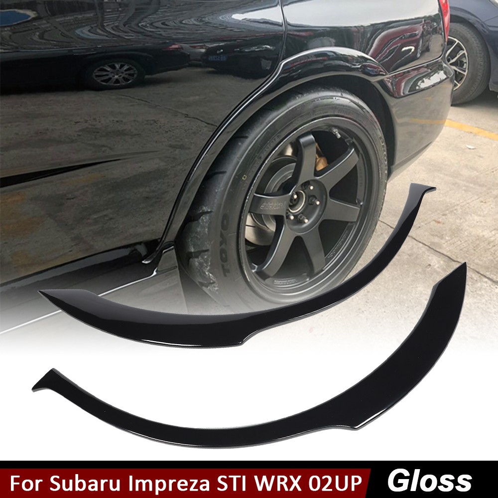 For Subaru Impreza WRX STI 2002-09 Gloss Black Rear Side Wheel Arch Fender Flare