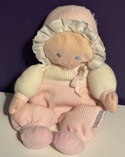 EDEN Baby Plush Waffle Knit Lovey Terry Bonnet Clown Pastel Prestige Rare