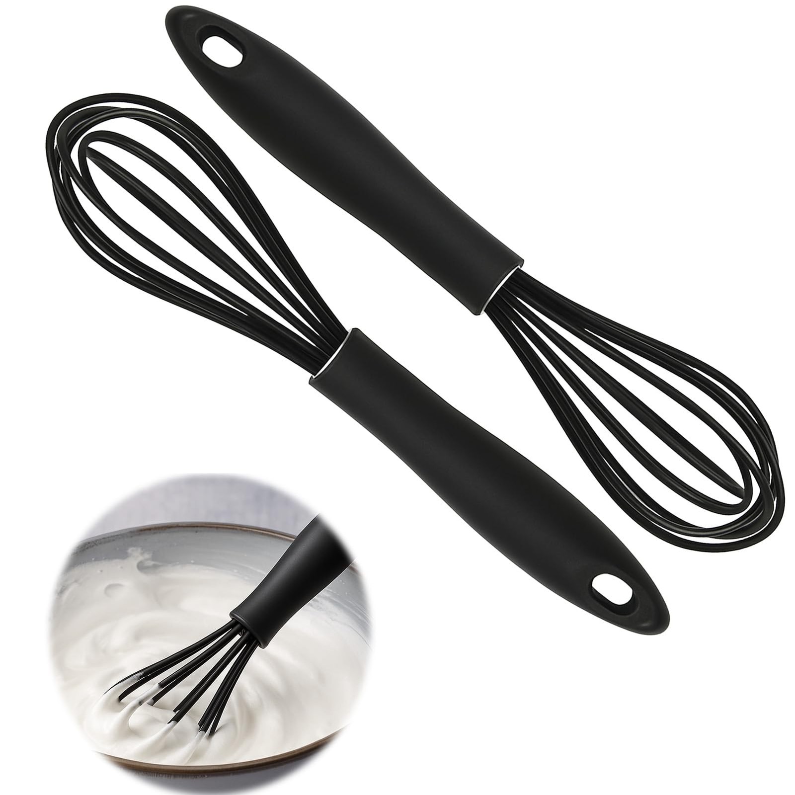 Fouet en silicone anti-rayure pour préserver vos poêles kit de 2 fouets ergonomiques