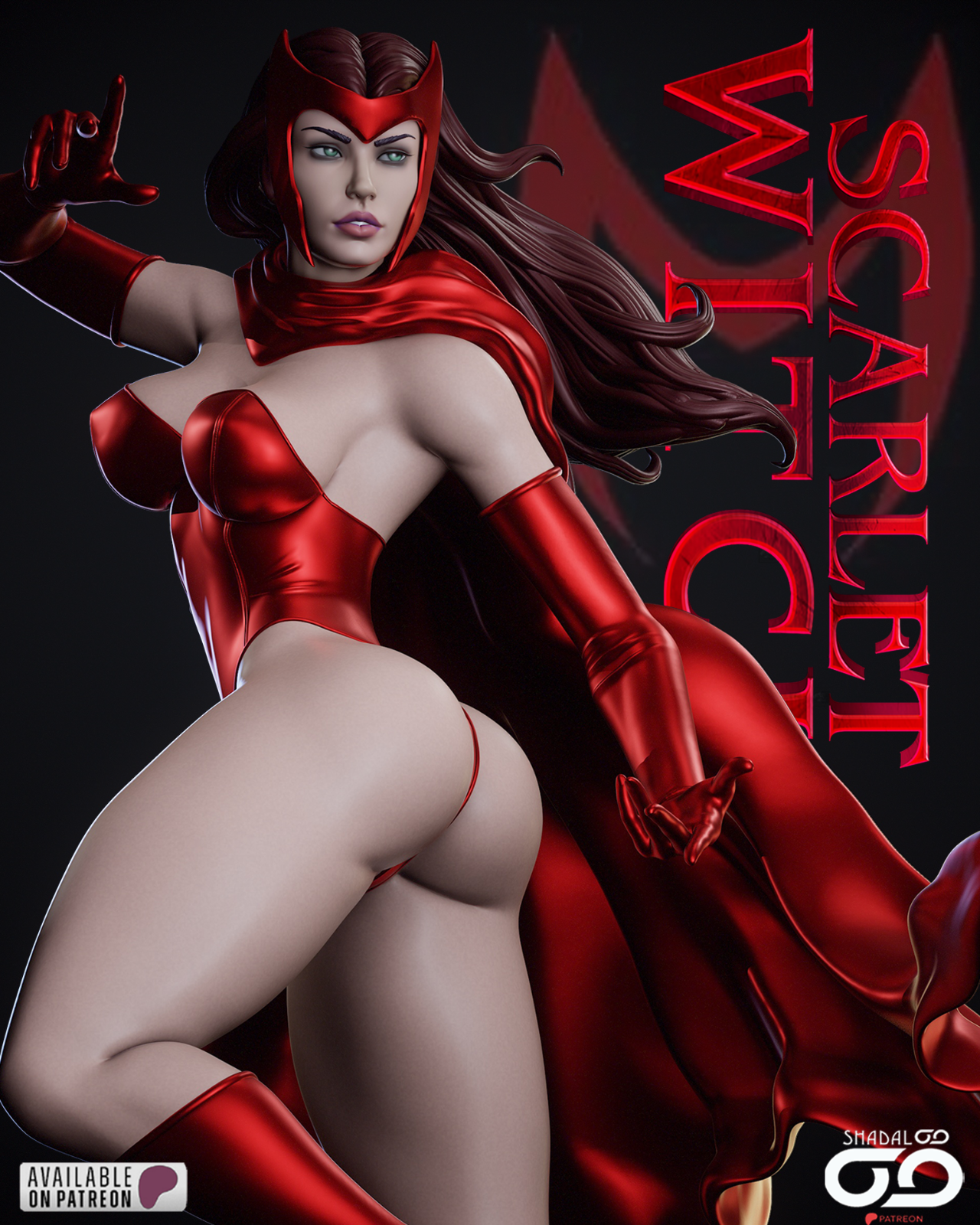 Scarlet Witch 1/6 Scale Hand Painted Figure – Handmade Collectible Superhero