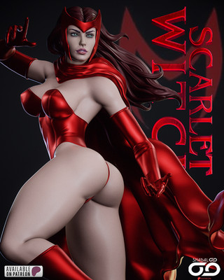 Scarlet Witch 1/6 Scale Hand Painted Figure   Handmade Collectible Superhero